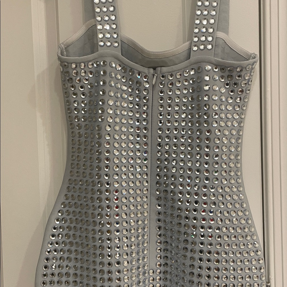 Le Collet Addison Silver Mini Dress - Picture 6 of 8